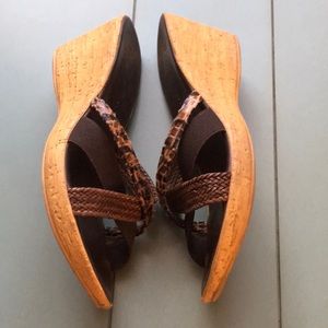 Donna Trend Chocolate Brown Wedge Sandals